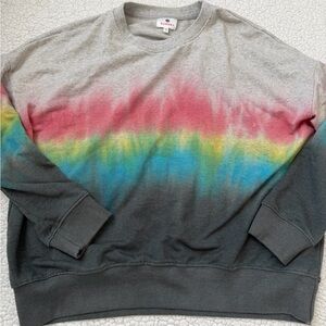 Sundry Gray and Multicolor Crewneck Sweater